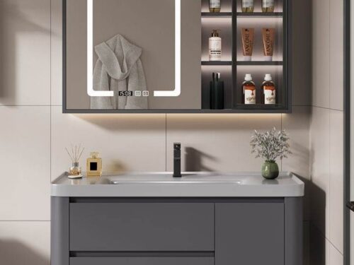 Tủ lavabo cánh inox