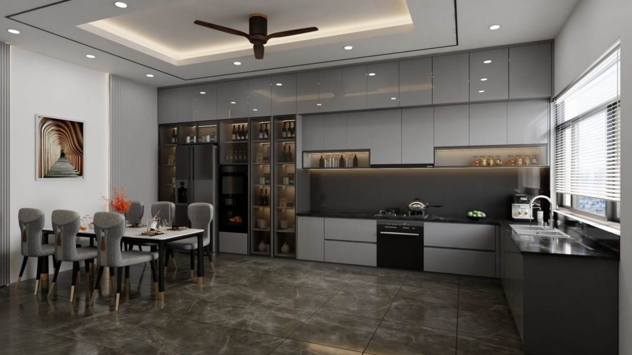 Tủ Bếp Nhôm Cánh Acrylic