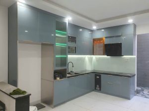Tủ bếp nhôm cánh kính