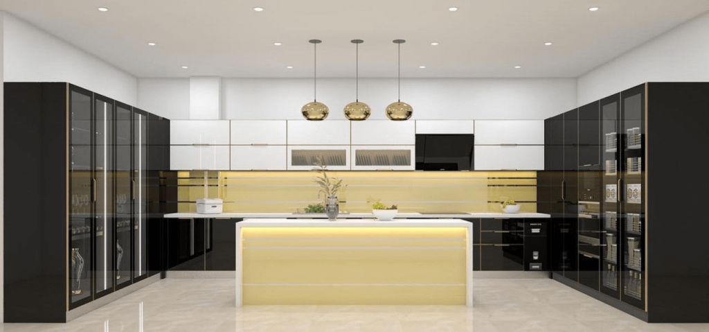 Tìm Hiểu Mẫu Tủ Bếp Nhôm Kính Màu Trắng Sứ