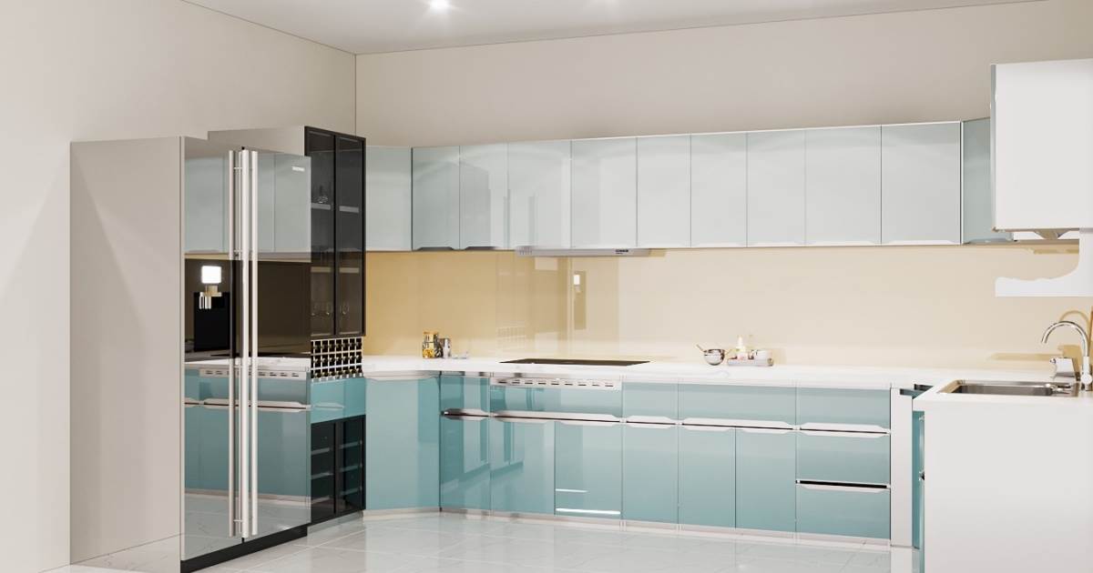 Tủ bếp Inox caro 3 lớp hệ module