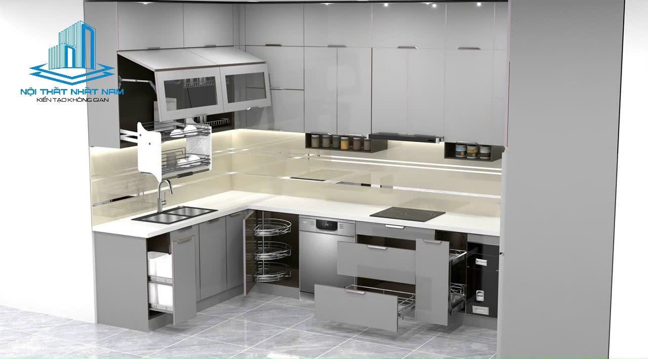 Tủ Bếp Inox Caro 1 Lớp Hệ Module