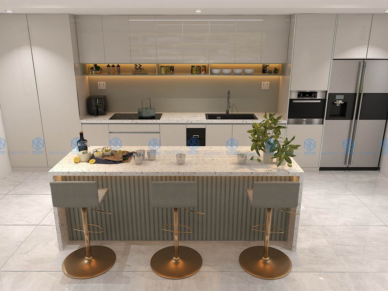 Tủ Bếp Inox Hiện Đại