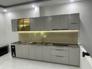 Tủ bếp nhôm hợp kim lá ghép