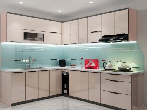 tủ bếp nhôm kính