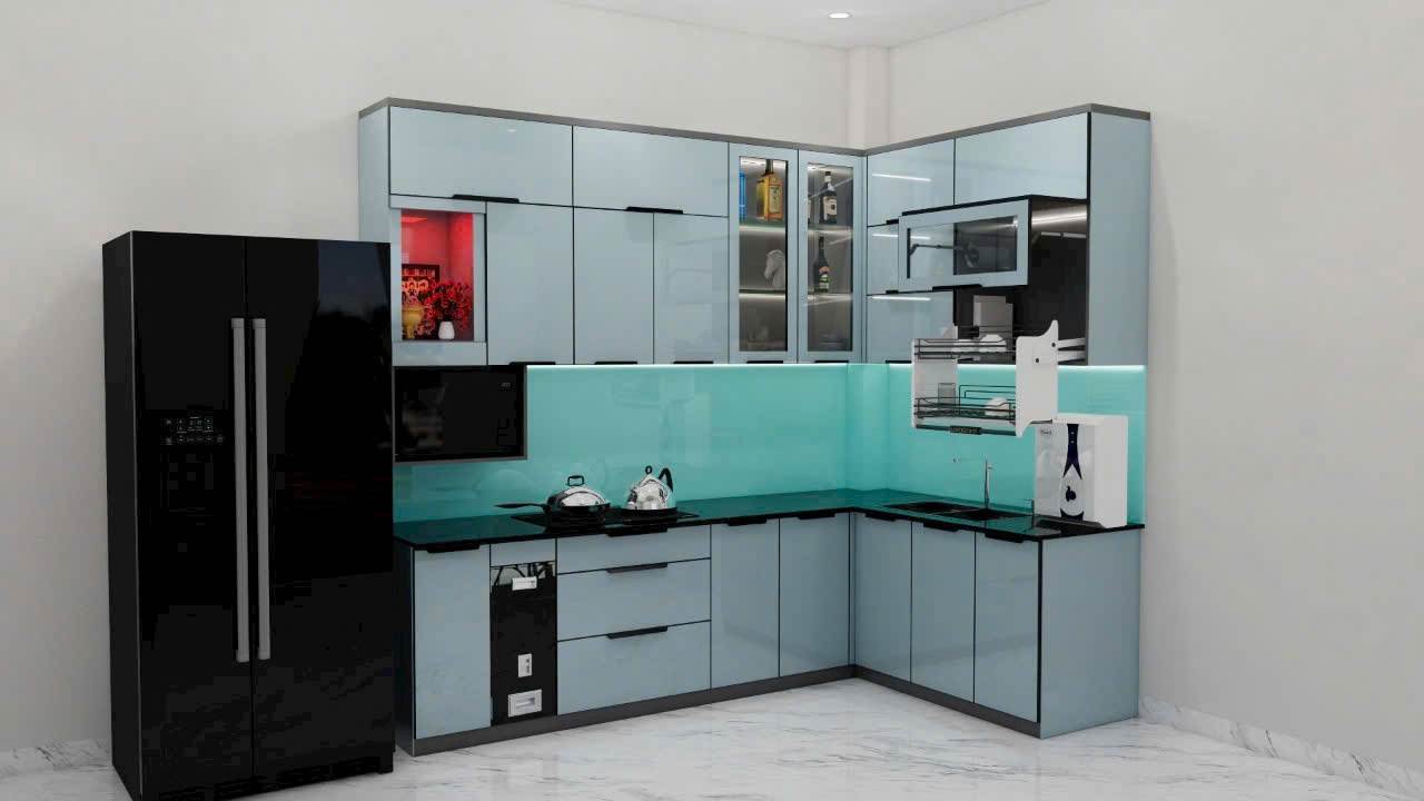 Tủ Bếp Inox 304 Cánh Kính