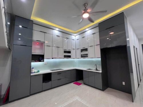 TỦ BẾP NHÔM HỢP KIM LÁ GHÉP