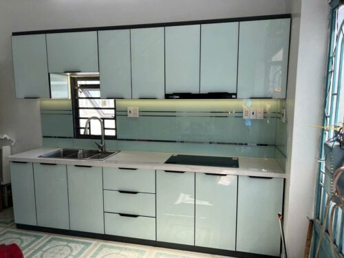 Tủ Bếp Hợp Kim Nhôm Cánh Kính
