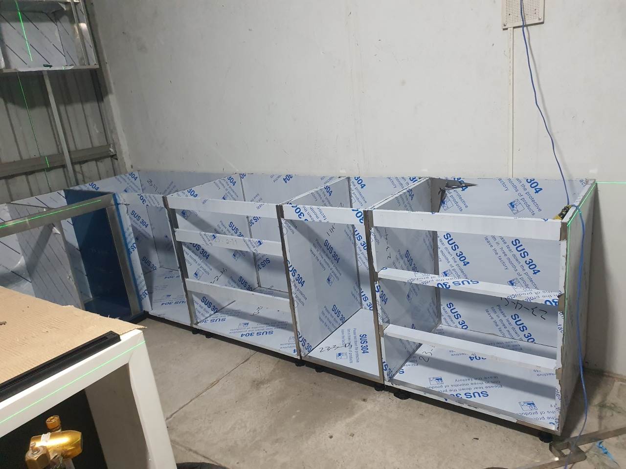 Tủ Bếp Inox Xước 1 Lớp Hệ Module