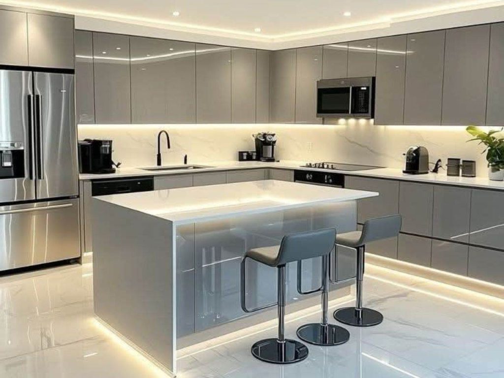 Tủ Bếp Inox Sọc Hairline