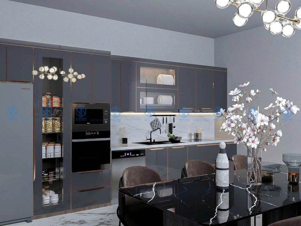 Tủ Bếp Inox Sọc Hairline