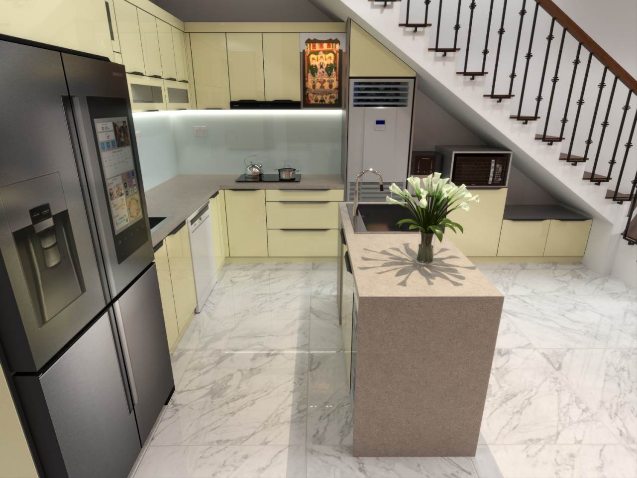 Tủ Bếp Inox Có Bàn Đảo