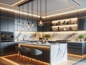 Tủ Bếp Inox Có Bàn Đảo