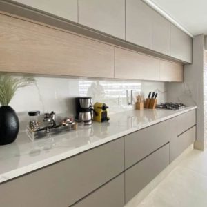 Tủ Bếp Nhôm cánh melamine