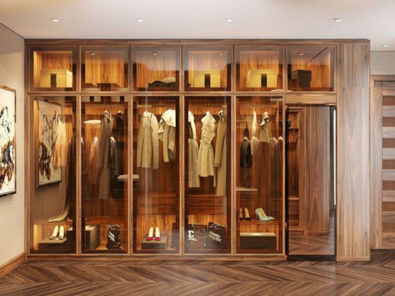 Tủ Quần Áo Cánh Kính Màu Trà