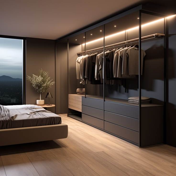 Tủ Quần Áo Cánh Kính Khung Nhôm