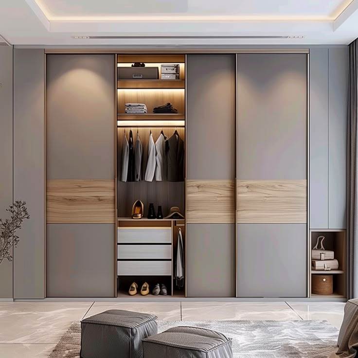 Tủ Quần Áo Gỗ Công Nghiệp Cửa Lùa