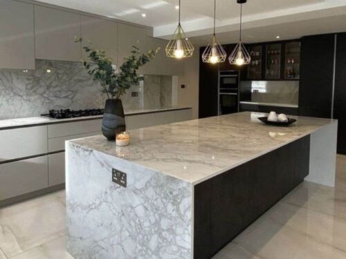 Đảo Bếp Inox Kết Hợp Mặt Đá