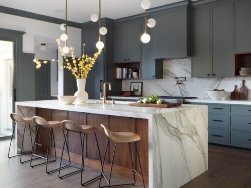 đảo bếp kết hợp với bàn ăn