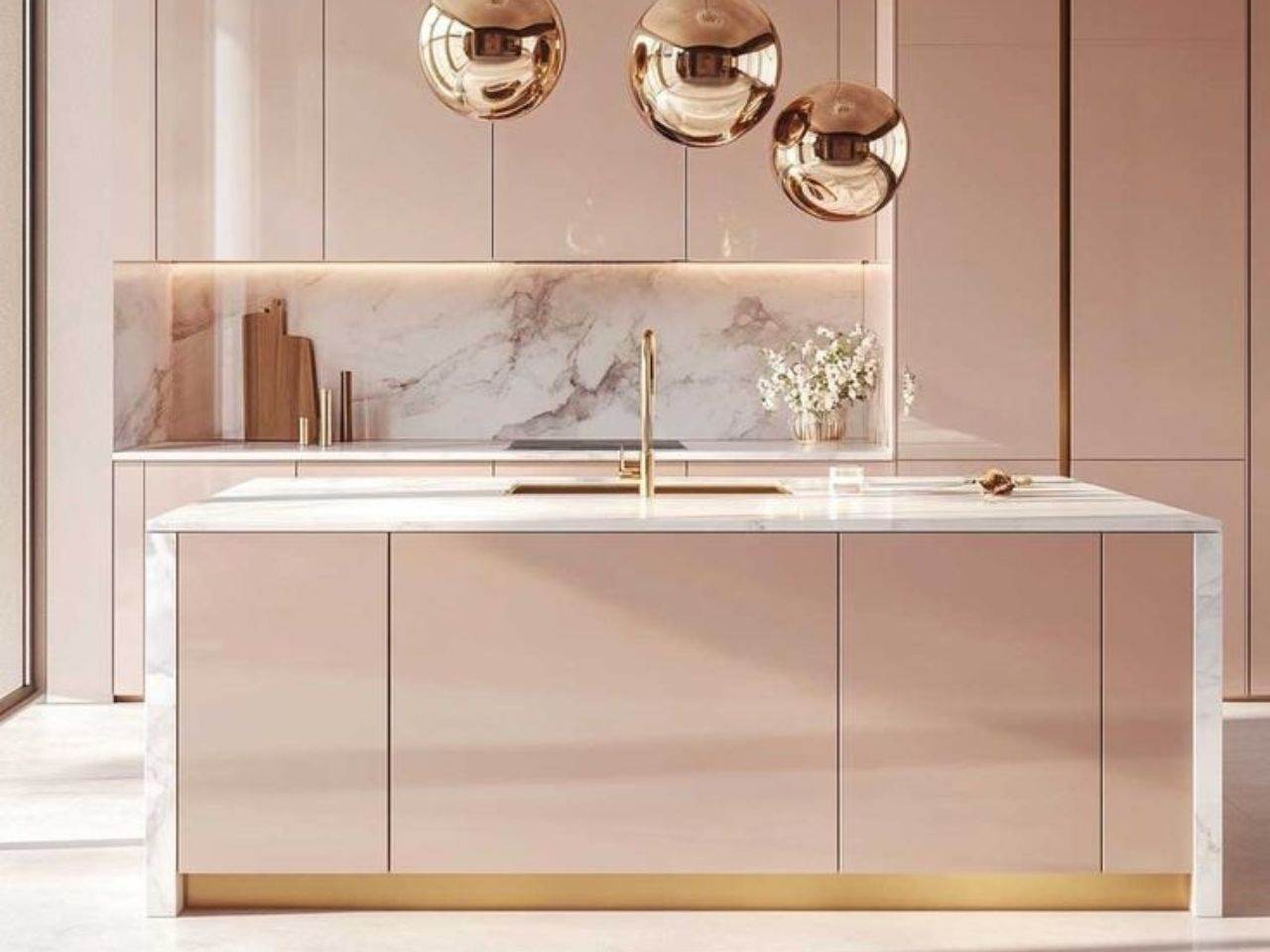 Bàn Đảo Bếp Khung Nhôm Kính Cường Lực