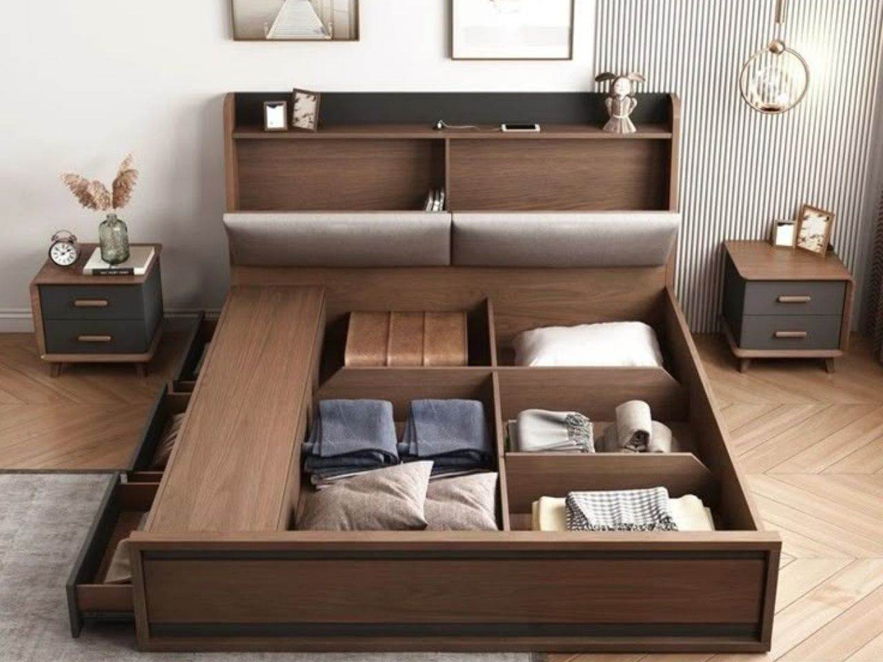 Giường Gỗ MDF Phủ Melamine  