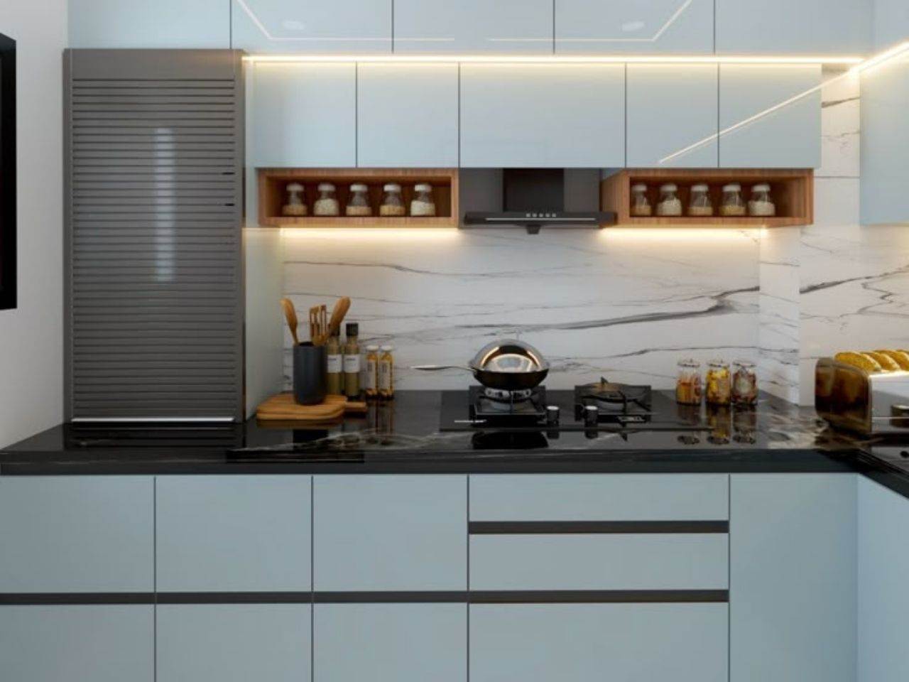 Tủ Bếp Gỗ Nhựa Cánh Acrylic 