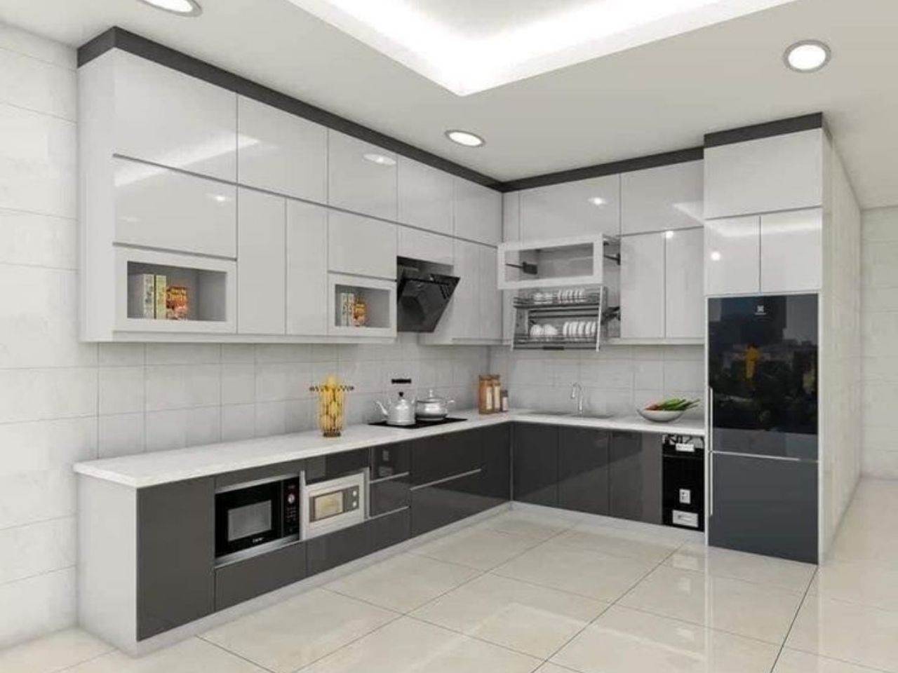 Tủ Bếp Nhựa Cánh Kính