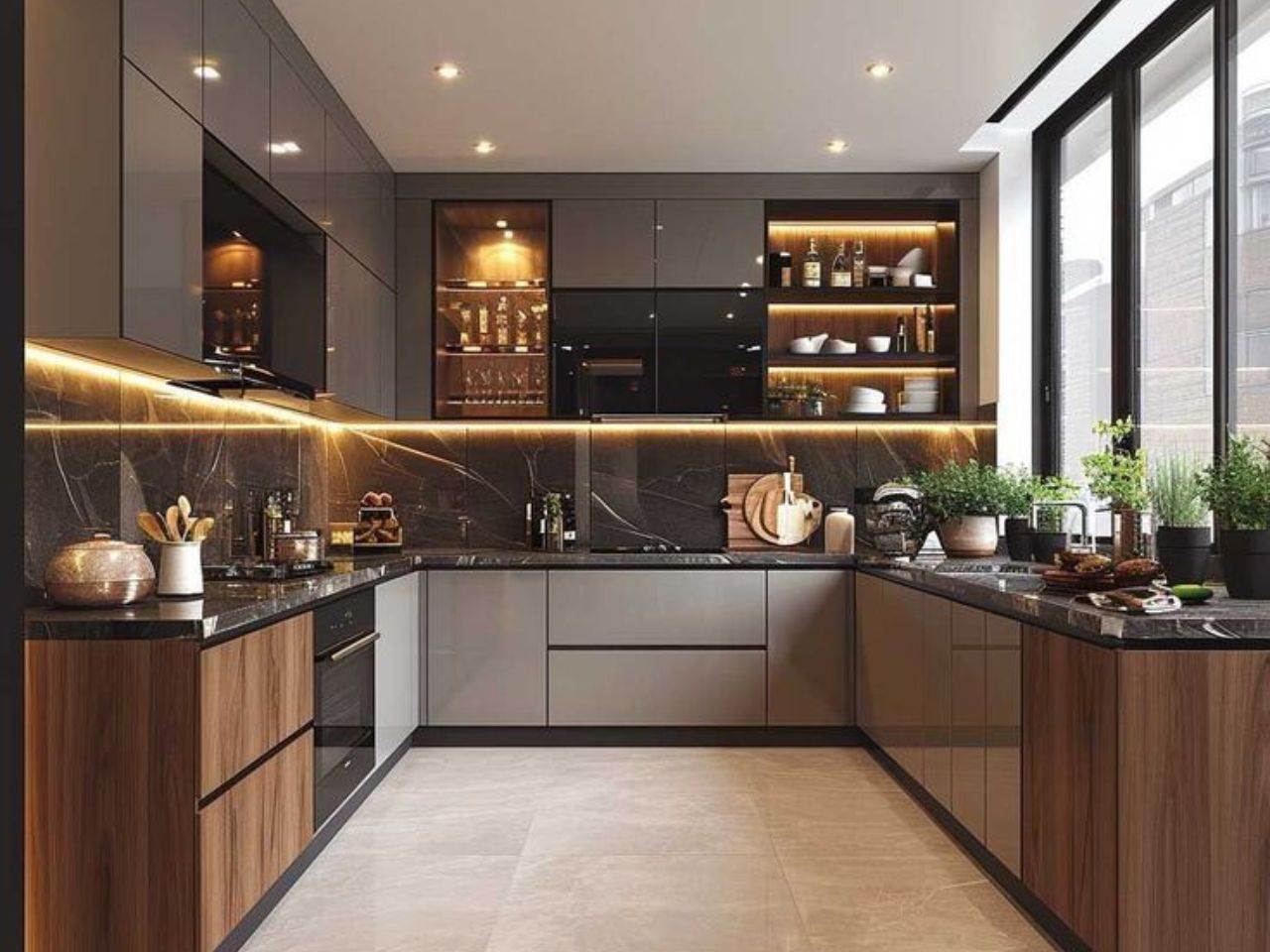 tủ bếp nhựa giả gỗ