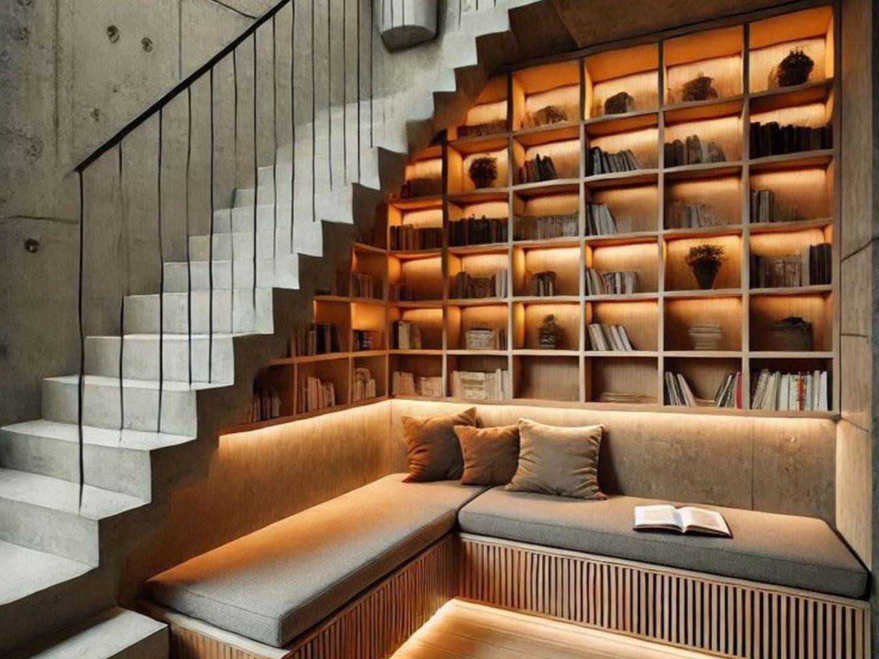 tủ cầu thang nhôm kính