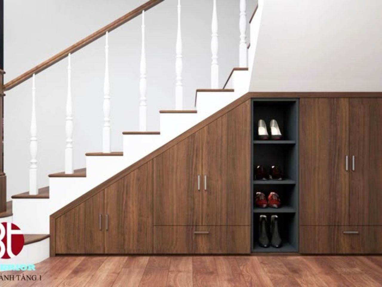 Tủ Cầu Thang Gỗ Công Nghiệp