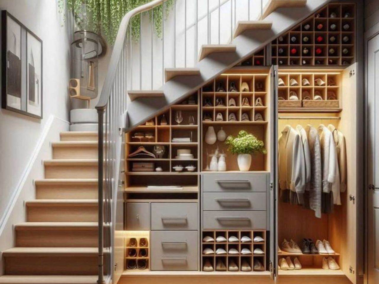 Tủ Cầu Thang Nhôm Kính