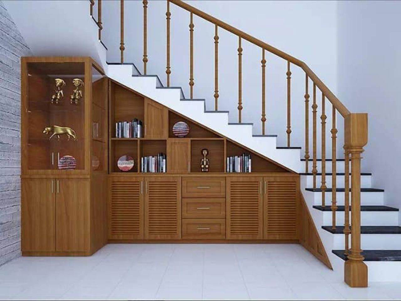 Tủ Cầu Thang Nhôm Kính