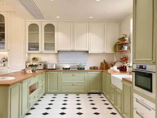 Tủ Bếp Inox Cánh Huỳnh Tân Cổ Điển